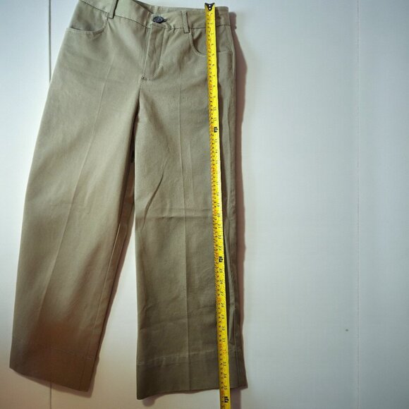 Zara Woman Olive Green Wide Leg Crop Pants XS High Rise Utility Culottes - Picture 8 of 12